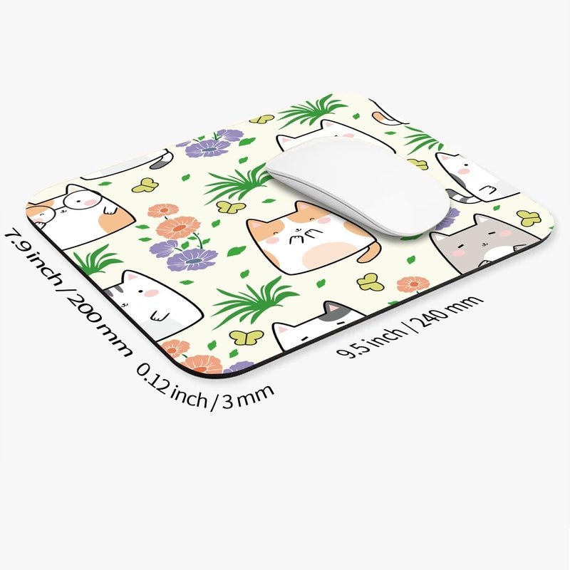 Armanza Square Mouse Pad Cute Cat, Personalized Premium-Textured Custom Mouse Mat Design, Washable Mousepad Cloth, Non-Slip Rubber Base Computer Mouse Pads for Wireless Mouse - Image 2
